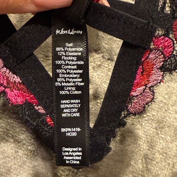 New! For Love and Lemons Rosy Luella Lace floral dot Panty black 31292 - Picture 11 of 12